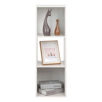 Juggernaut Storage 3 Cube Wooden Shelf Bookshelf Home Organizer, White (Used) - VMInnovations