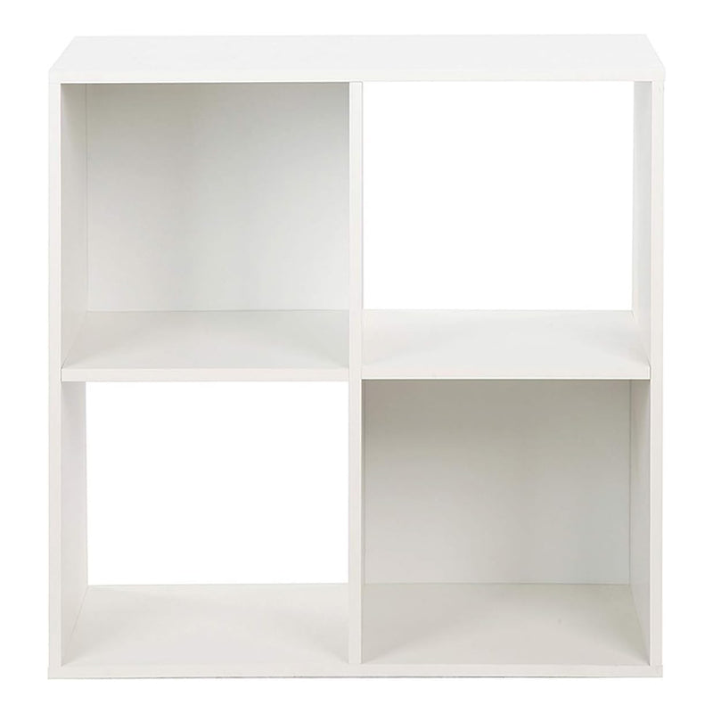 Juggernaut Storage 4 Cube Wooden Storage Shelf Home Organizer, White (Open Box)