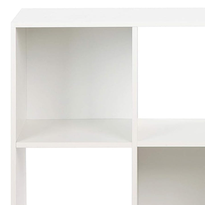 Juggernaut Storage 4 Cube Wooden Storage Shelf Bookshelf Home Organizer, White