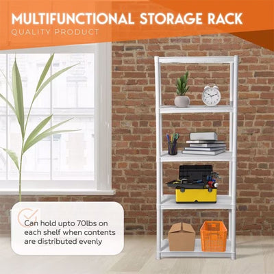Juggernaut Storage 75.5" Plastic 5 Tier Garage/Shed Shelving Rack, White (Used) - VMInnovations