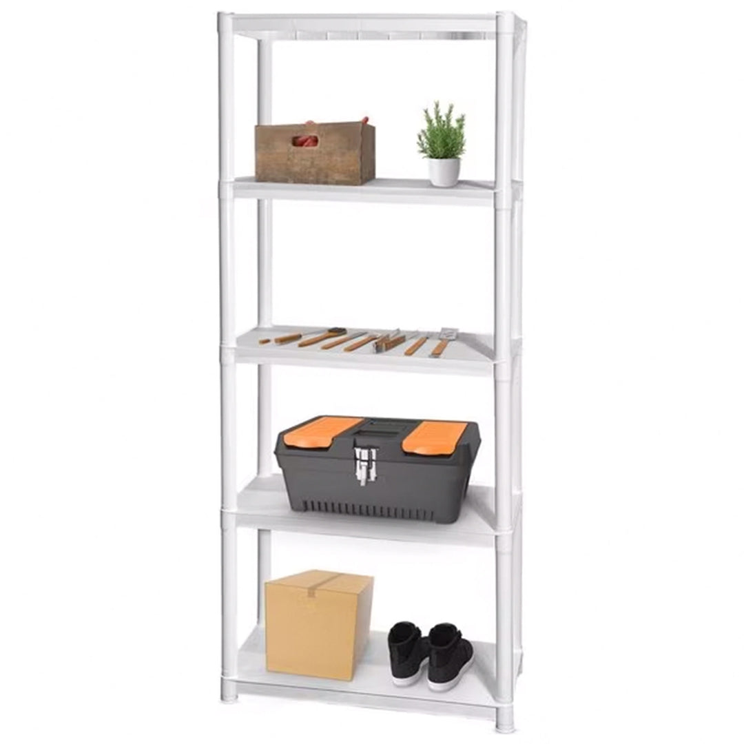 Juggernaut Storage 75.5" Plastic 5 Tier Garage/Shed Utility Shelving Rack, White