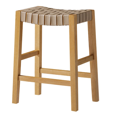 Maven Lane Stool in Weathered Natural Wood Finish w/Bone Vegan Leather (Used)