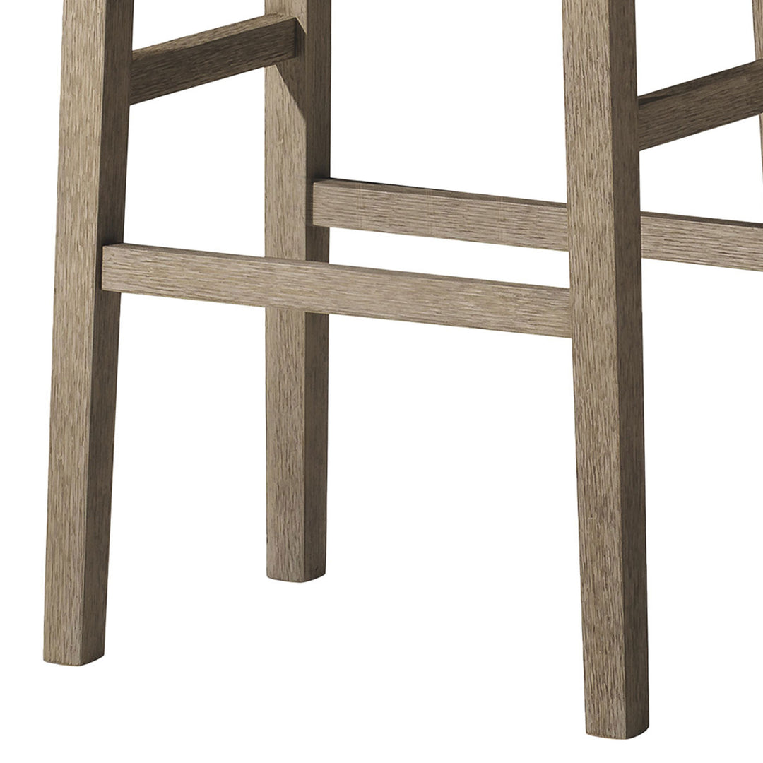 Maven Lane Emerson Bar Stool, Grey, Stone Vegan Leather, Set of 2 (Open Box)