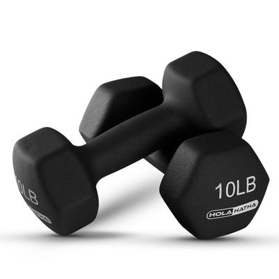 HolaHatha 2, 3, 5, 8 & 10lb Neoprene Dumbbell Set w/Storage Rack (For Parts) - VMInnovations