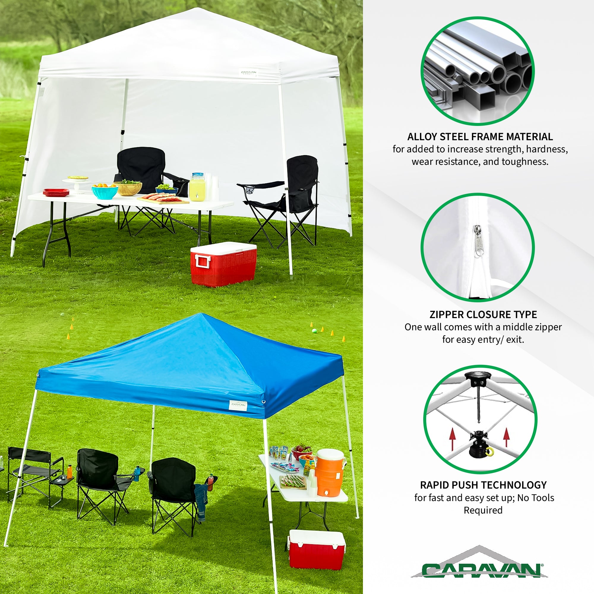 Caravan Canopy V Series 2 Slant Leg Sidewall Kit with 10x10 Instant Canopy Kit