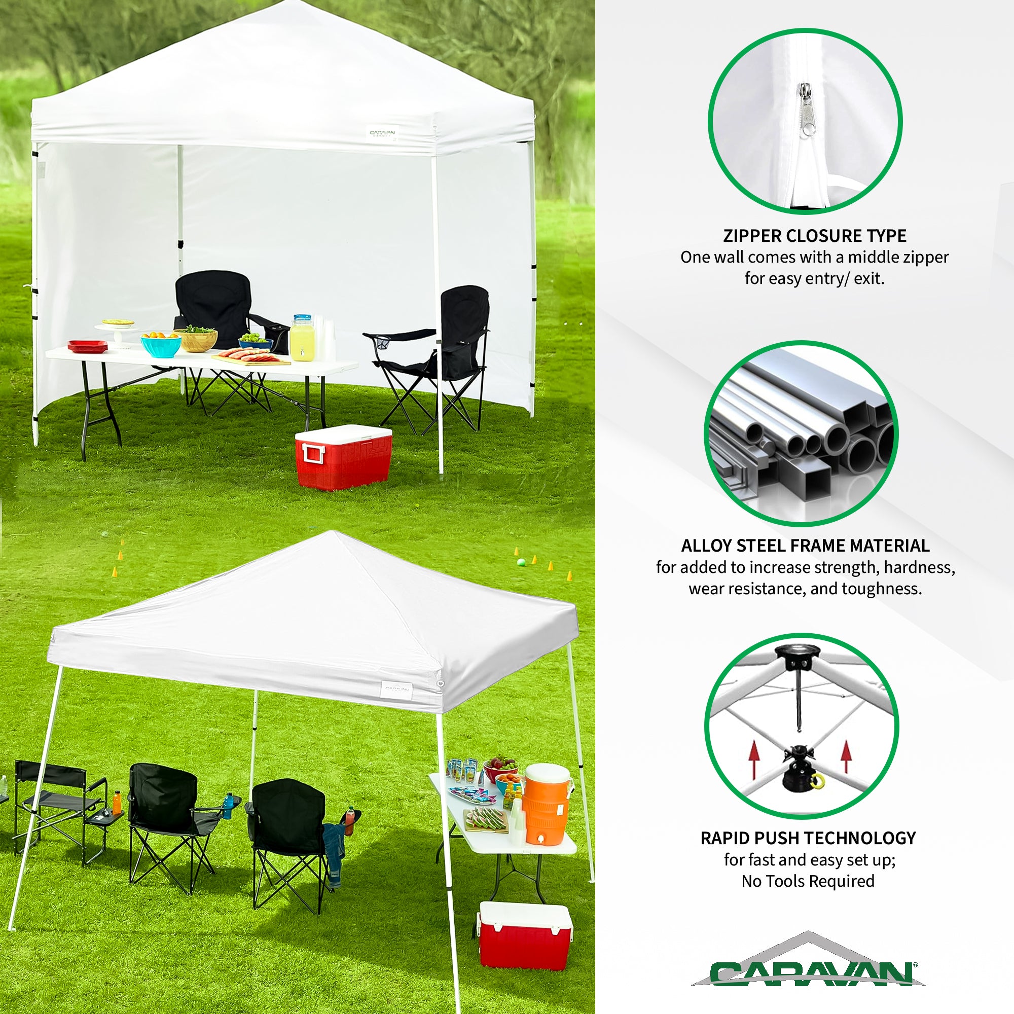 Caravan Canopy V Series 2 Slant Leg Sidewall Kit with 10x10 Instant Canopy Kit