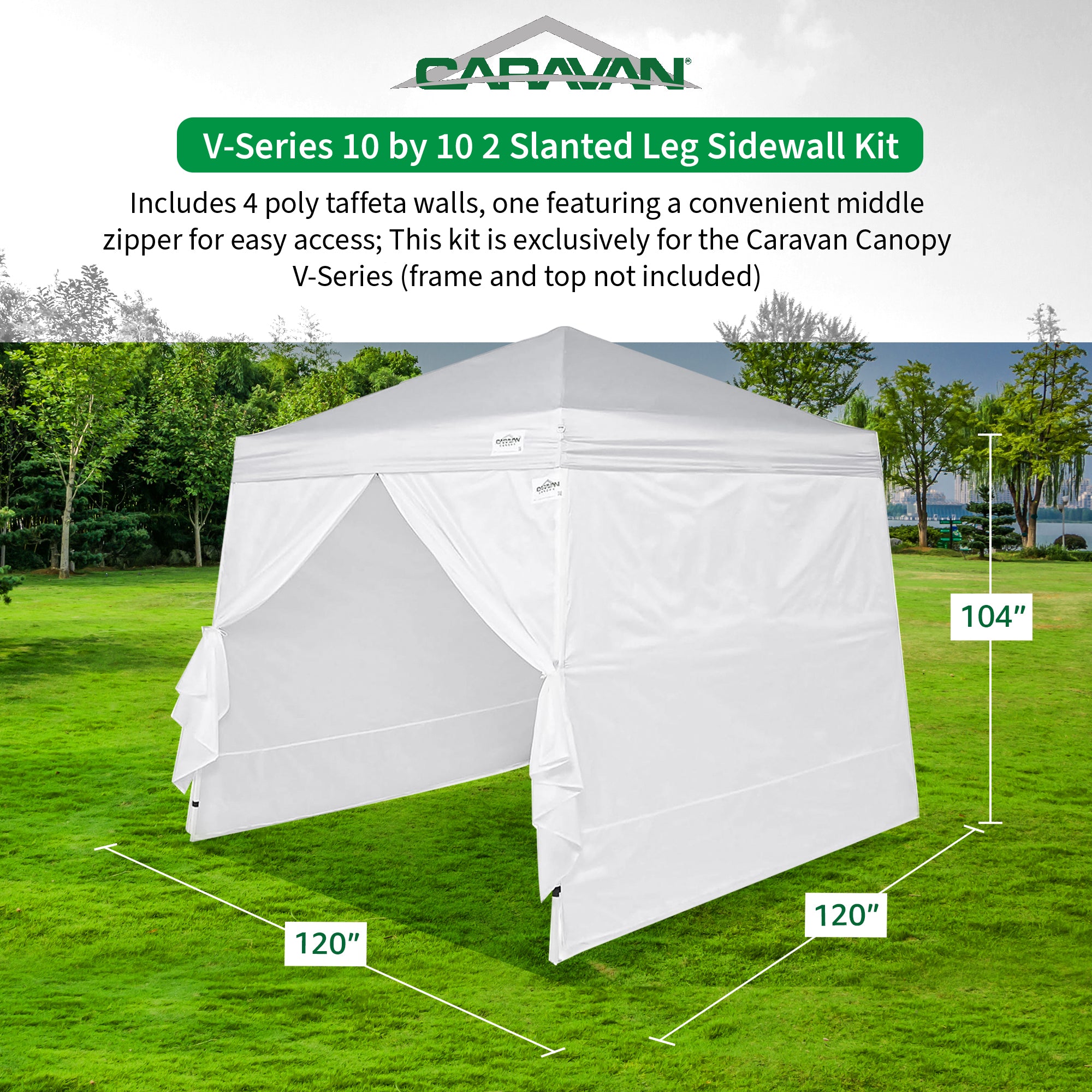Caravan Canopy V Series 2 Slant Leg Sidewall Kit with 10x10 Instant Canopy Kit
