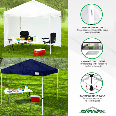 Caravan Canopy V Series Sidewalls w/V Series 2 Angled Leg Canopy & 4 6lb. Plates