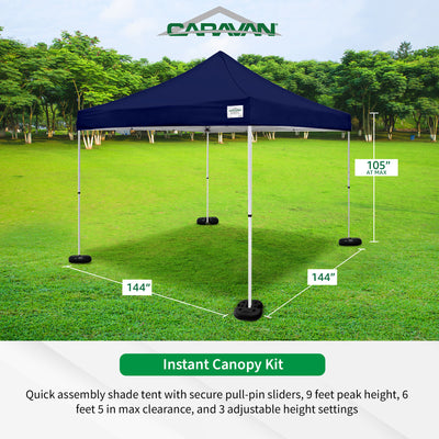 Caravan Canopy V Series Sidewalls w/V Series 2 Angled Leg Canopy & 4 6lb. Plates