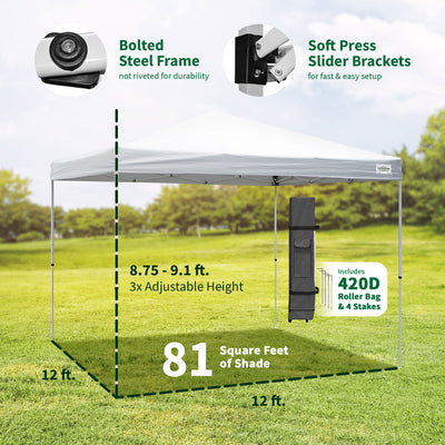 Caravan Canopy V Series Sidewalls w/V Series 2 Angled Leg Canopy & 4 6lb. Plates