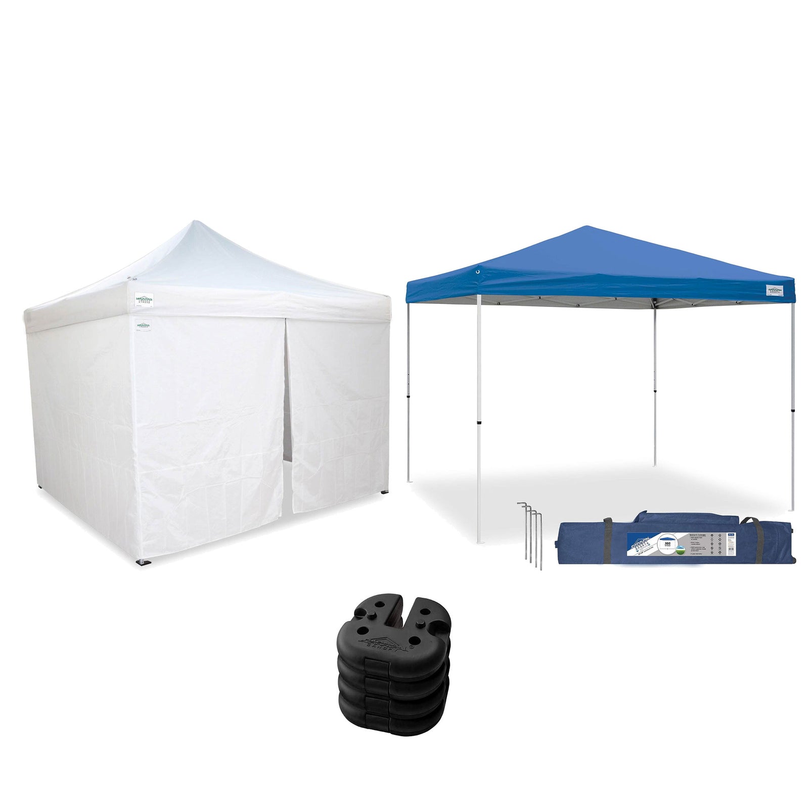 Caravan Canopy V Series Sidewall Kit and 10x10' Canopy Kit with 4 Weight Plates - VMInnovations