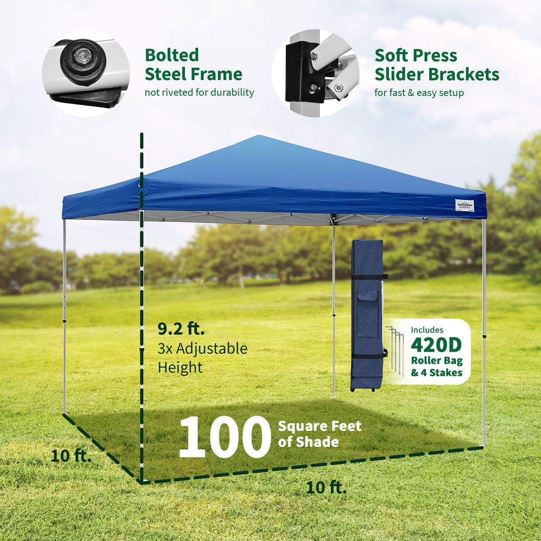 Caravan Canopy V Series Sidewall Kit and 10x10' Canopy Kit with 4 Weight Plates - VMInnovations