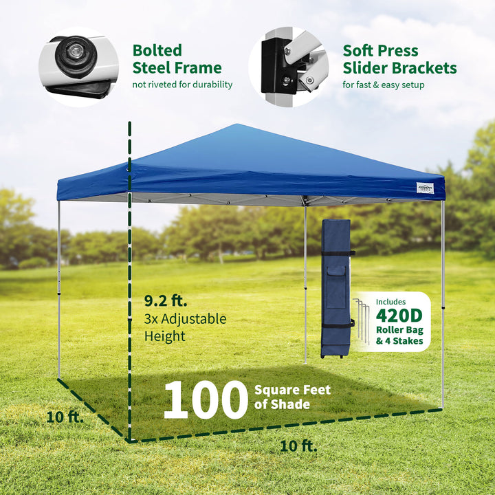 Caravan Canopy V Series Sidewall Kit and 10x10' Canopy Kit with 4 Weight Plates - VMInnovations