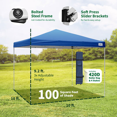 Caravan Canopy V Series Sidewall Kit and 10x10' Canopy Kit with 4 Weight Plates