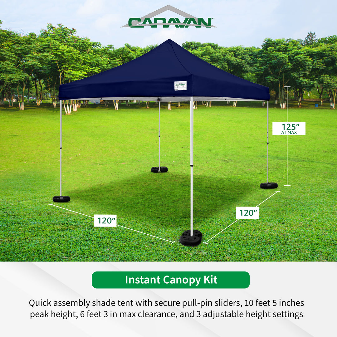 Caravan Canopy V Series Sidewall Kit and 10x10' Canopy Kit with 4 Weight Plates - VMInnovations