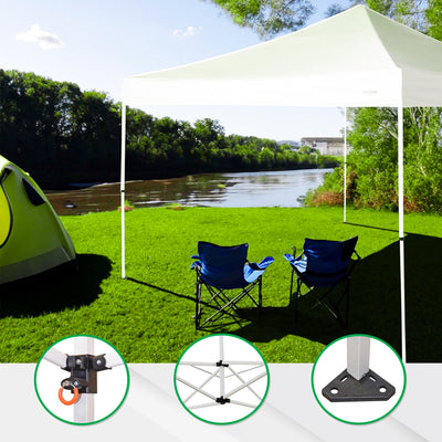 Caravan Canopy V Series Sidewalls & Straight Pop-Up Leg Tent w/Set of 4 Weights - VMInnovations