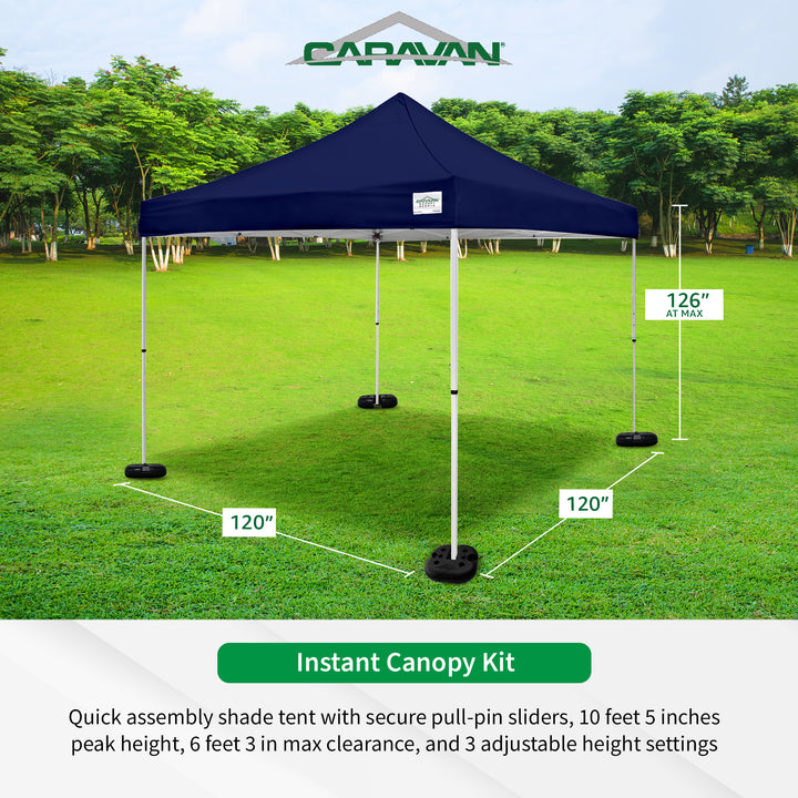 Caravan Canopy V Series Sidewalls & M Series Shade Tent  & Set of 4 Weight Plate - VMInnovations