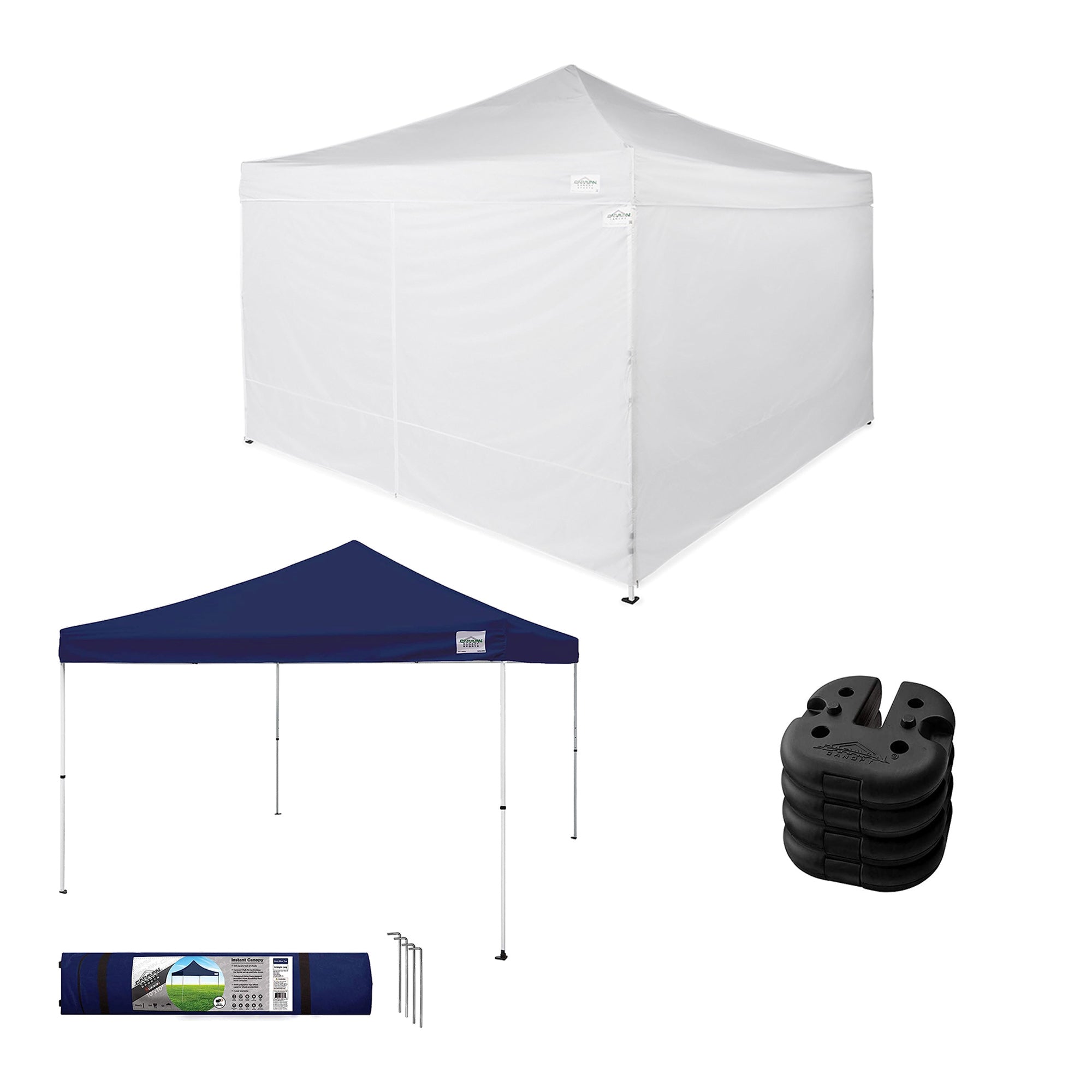 Caravan Canopy M Series Sidewalls & M Series Pro 2 Shade Tent w/Set of 4 Weights