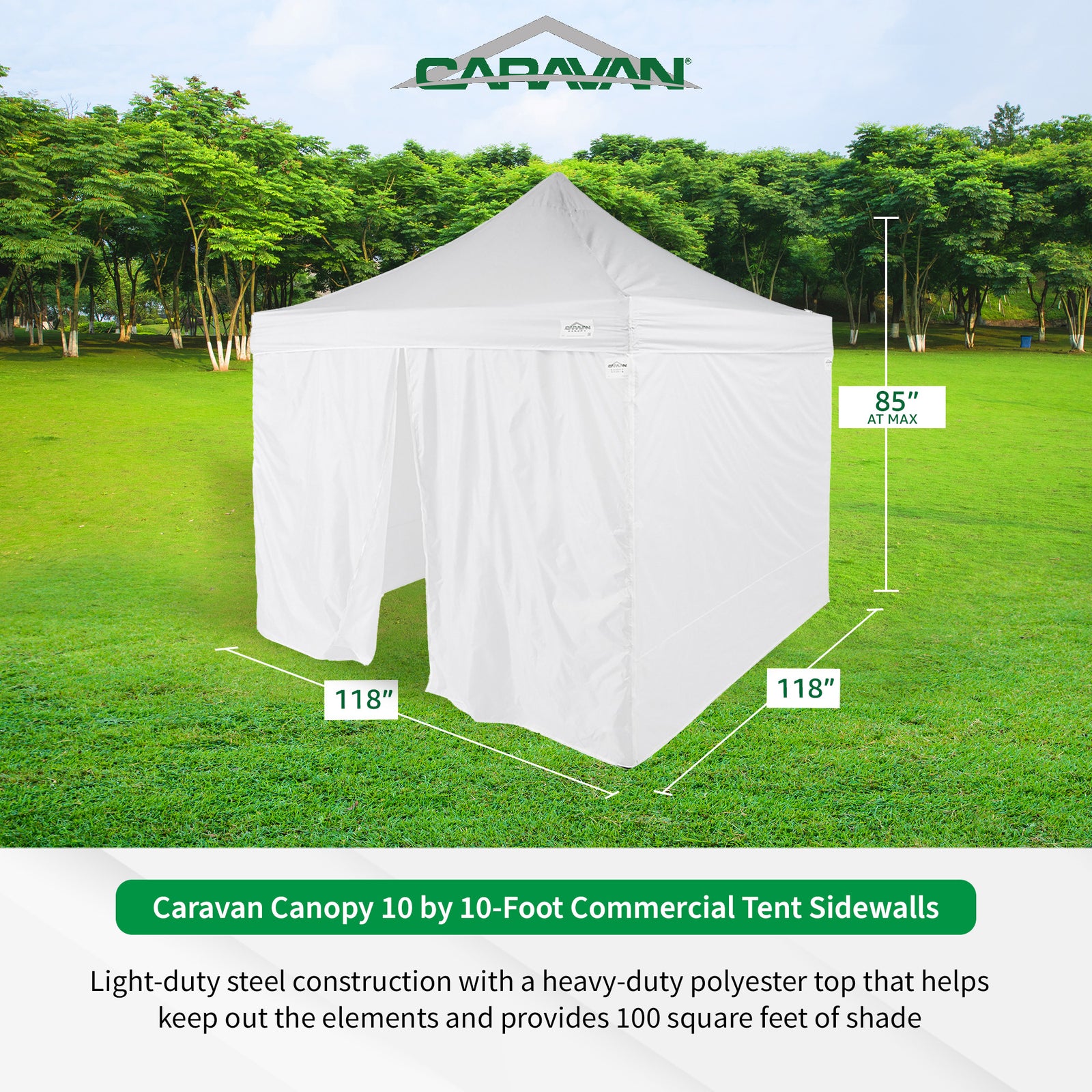 Caravan Canopy Commercial Tent Sidewalls w/TitanShade 10x10' Instant Canopy Kit - VMInnovations