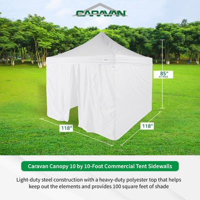 Caravan Canopy Commercial Tent Sidewalls w/TitanShade 10x10' Instant Canopy Kit - VMInnovations