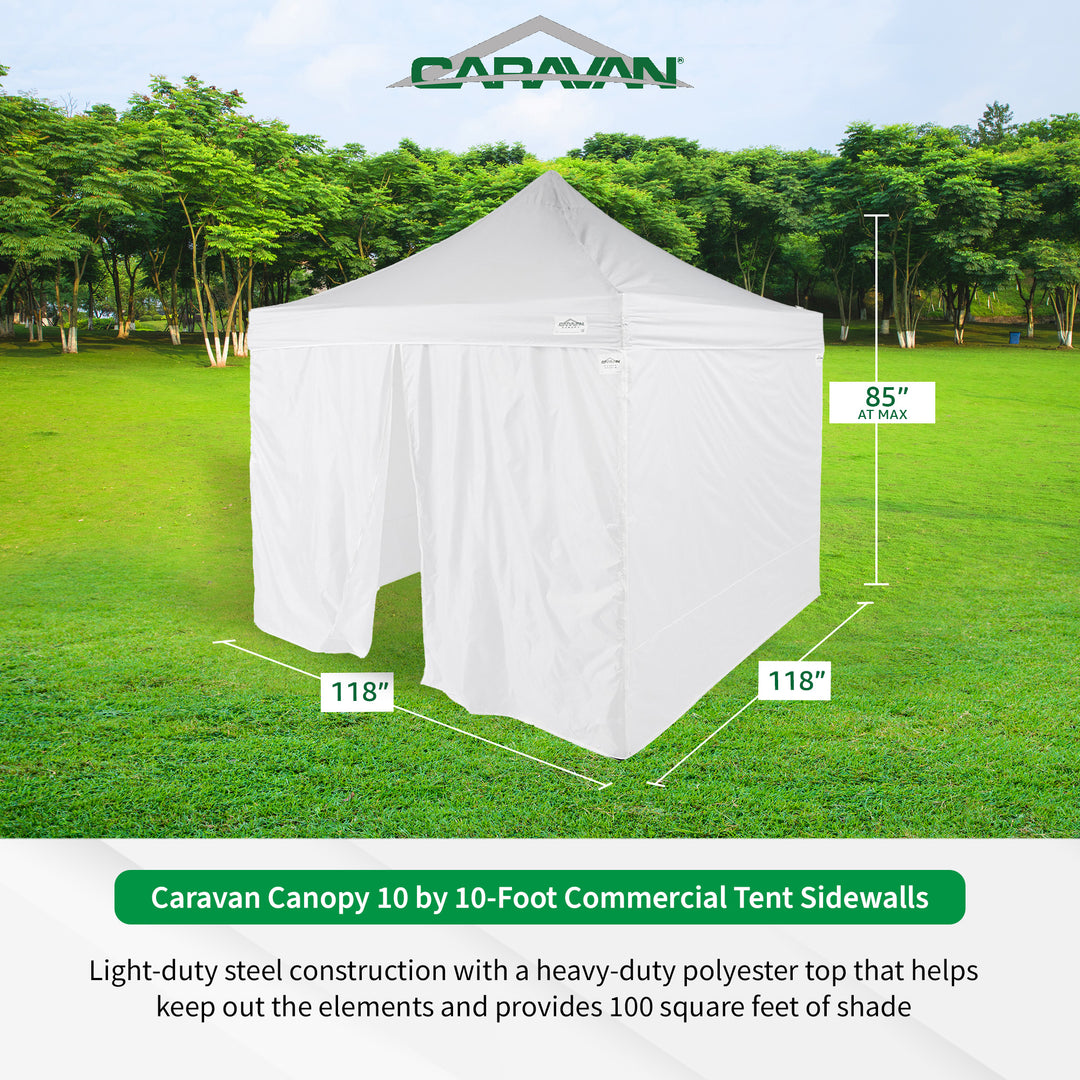 Caravan Canopy Sidewalls w/TitanShade 10x10' Instant Canopy Kit  & 4 6lb. Plates - VMInnovations