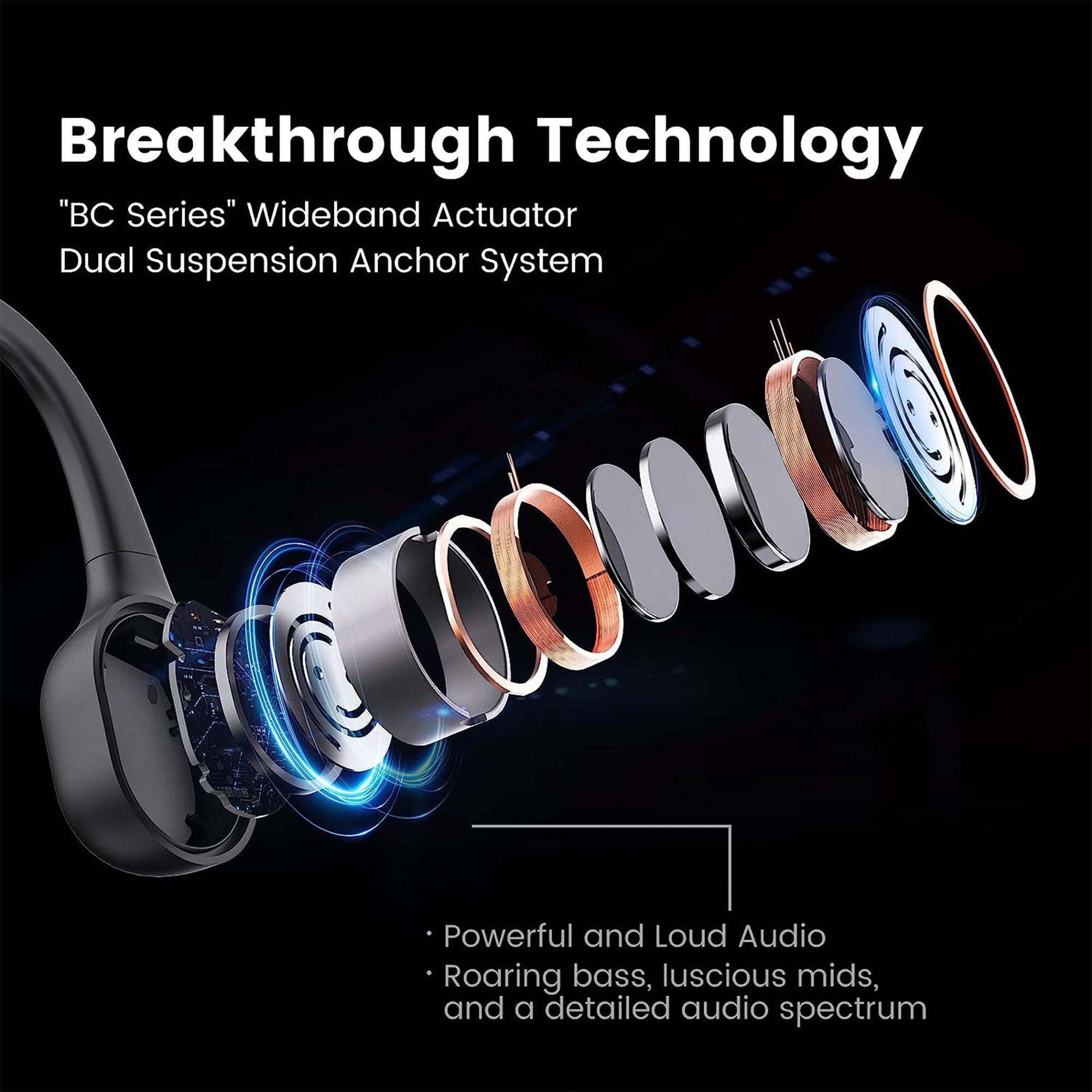 MOJAWA Run Plus Sports Headphones w/Bluetooth & Voice Assistant, Black(Open Box) - VMInnovations