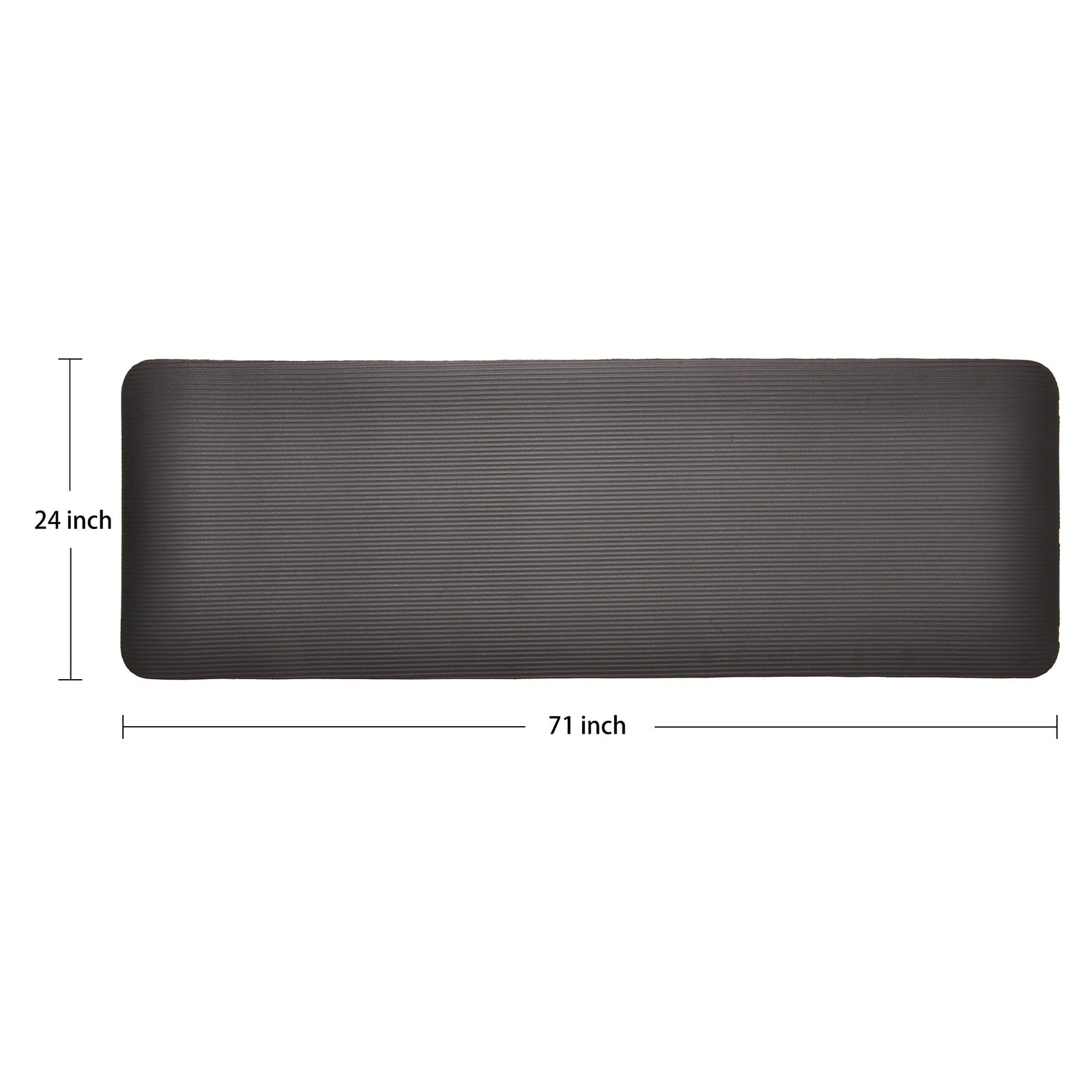 Signature Fitness 1" Thick Exercise Yoga Mat w/ Carry Strap, Black (Used) - VMInnovations