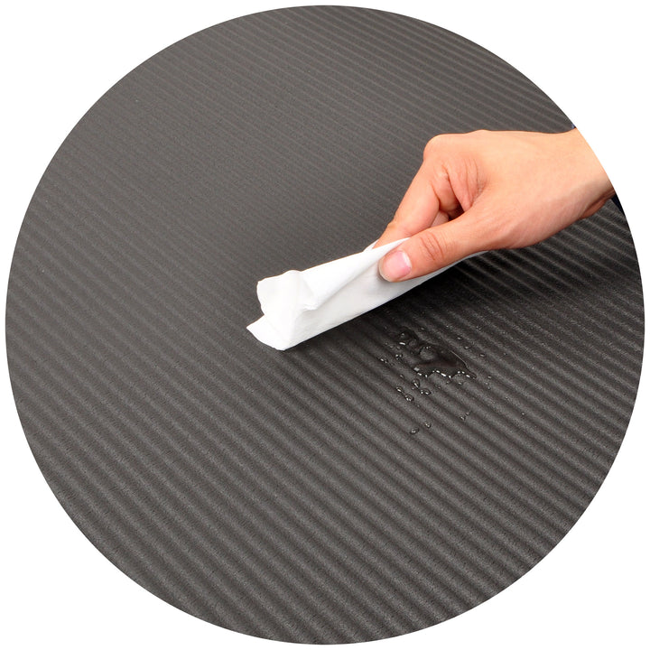 Signature Fitness 1" Thick Exercise Yoga Mat w/ Carry Strap, Black (Used) - VMInnovations