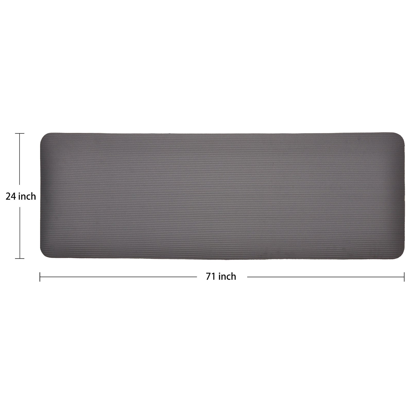 Signature Fitness 1" Extra Thick Exercise Fitness Yoga Mat w/ Carry Strap, Gray - VMInnovations