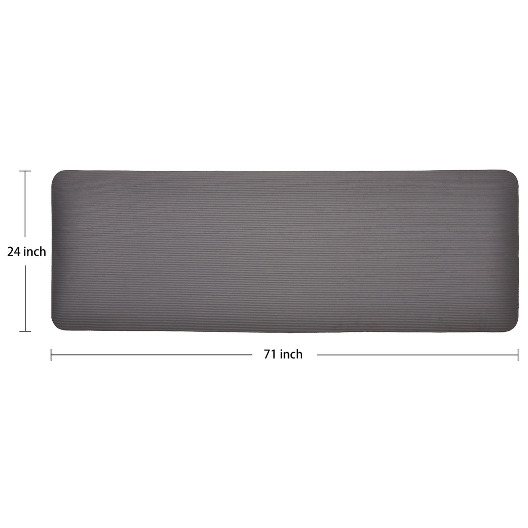 Signature Fitness 1" Extra Thick Exercise Fitness Yoga Mat w/ Carry Strap, Gray