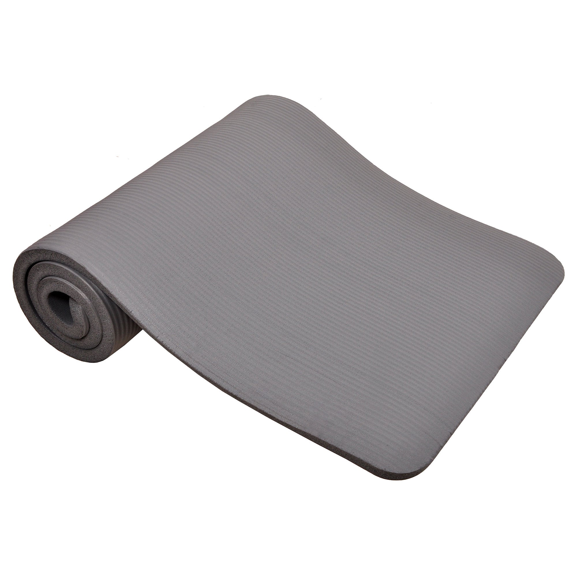 Signature Fitness 1" Extra Thick Exercise Yoga Mat w/ Carry Strap, Gry(Open Box) - VMInnovations