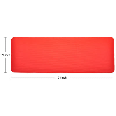 Signature 1" Extra Thick Exercise Fitness Yoga Mat w/ Carry Strap, Red (Used) - VMInnovations