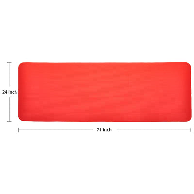 Signature Fitness 1" Extra Thick Exercise Fitness Yoga Mat w/ Carry Strap, Red
