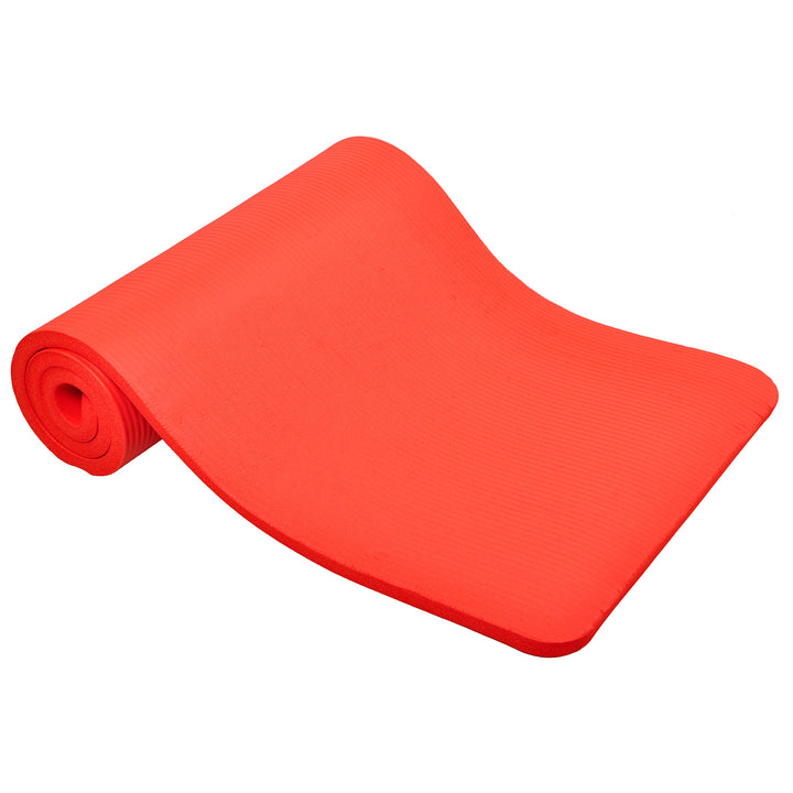 Signature Fitness 1" Thick Exercise Fitness Yoga Mat w/Carry Strap,Red(Open Box) - VMInnovations