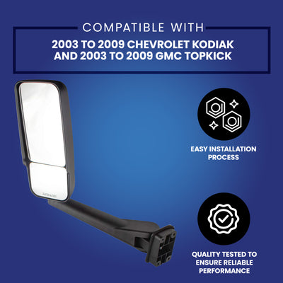 Brock Passenger Side Mirror for 03-09 Chevrolet Kodiak or GMC Topkick (Open Box) - VMInnovations