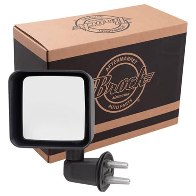Brock Manual Left Side Replacement Mirror 07-17 Jeep Wrangler, Black (Open Box) - VMInnovations