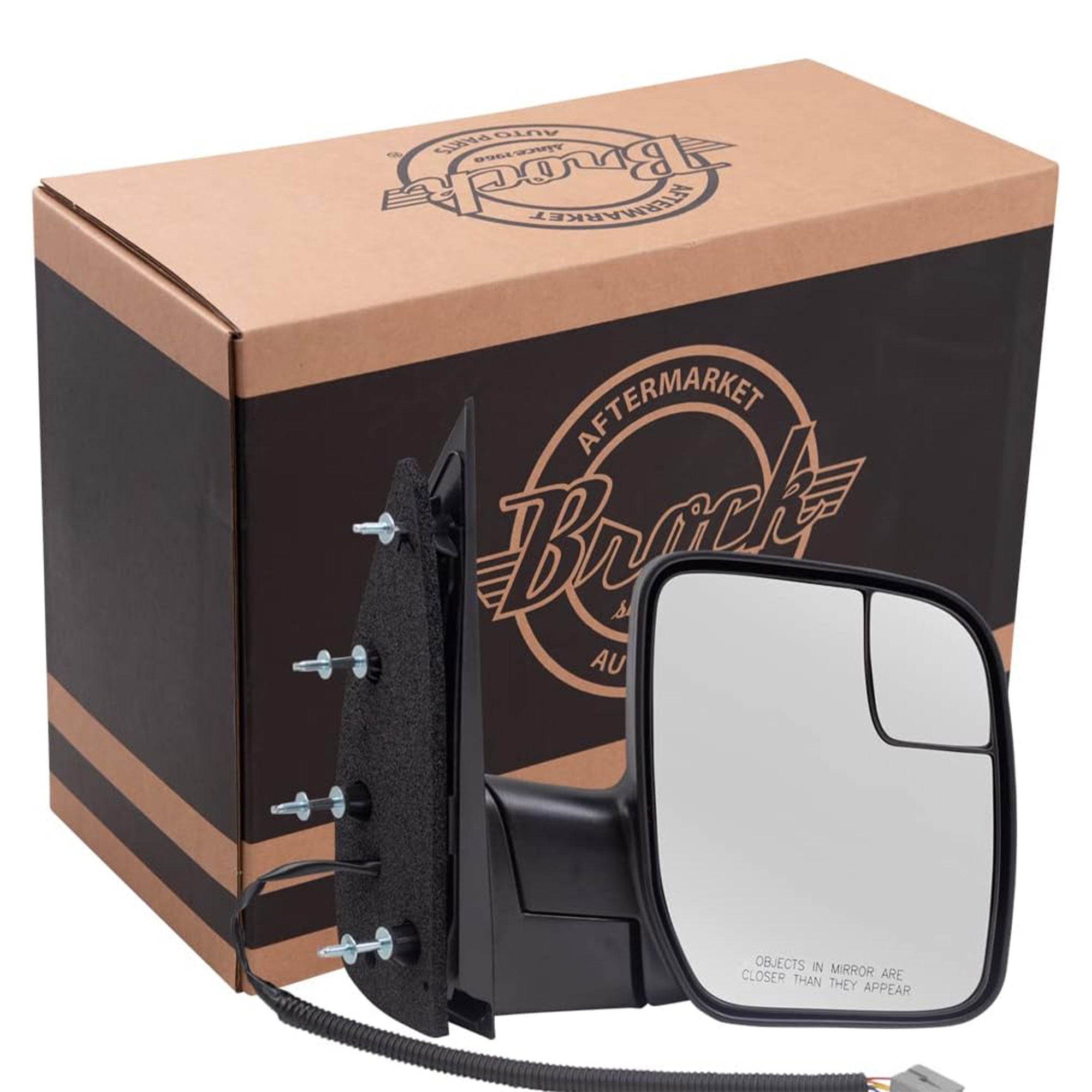 Brock Passenger Side Sail Type Power Mirror, Ford E Series 10-14, Blk (Open Box) - VMInnovations
