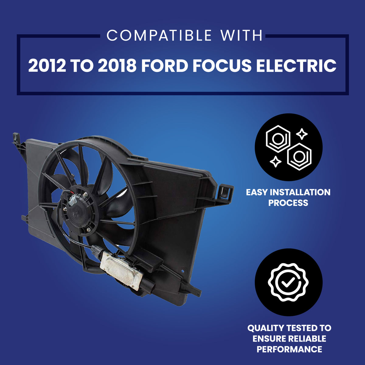 Brock Radiator Cooling Fan Assembly for 12-18 Ford Focus Electric (For Parts)