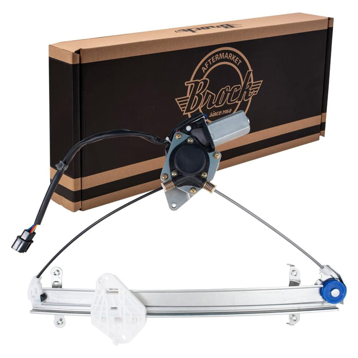 Brock Replacement Passengers Power Window Lift Regulator w/Motor, Left (Used) - VMInnovations