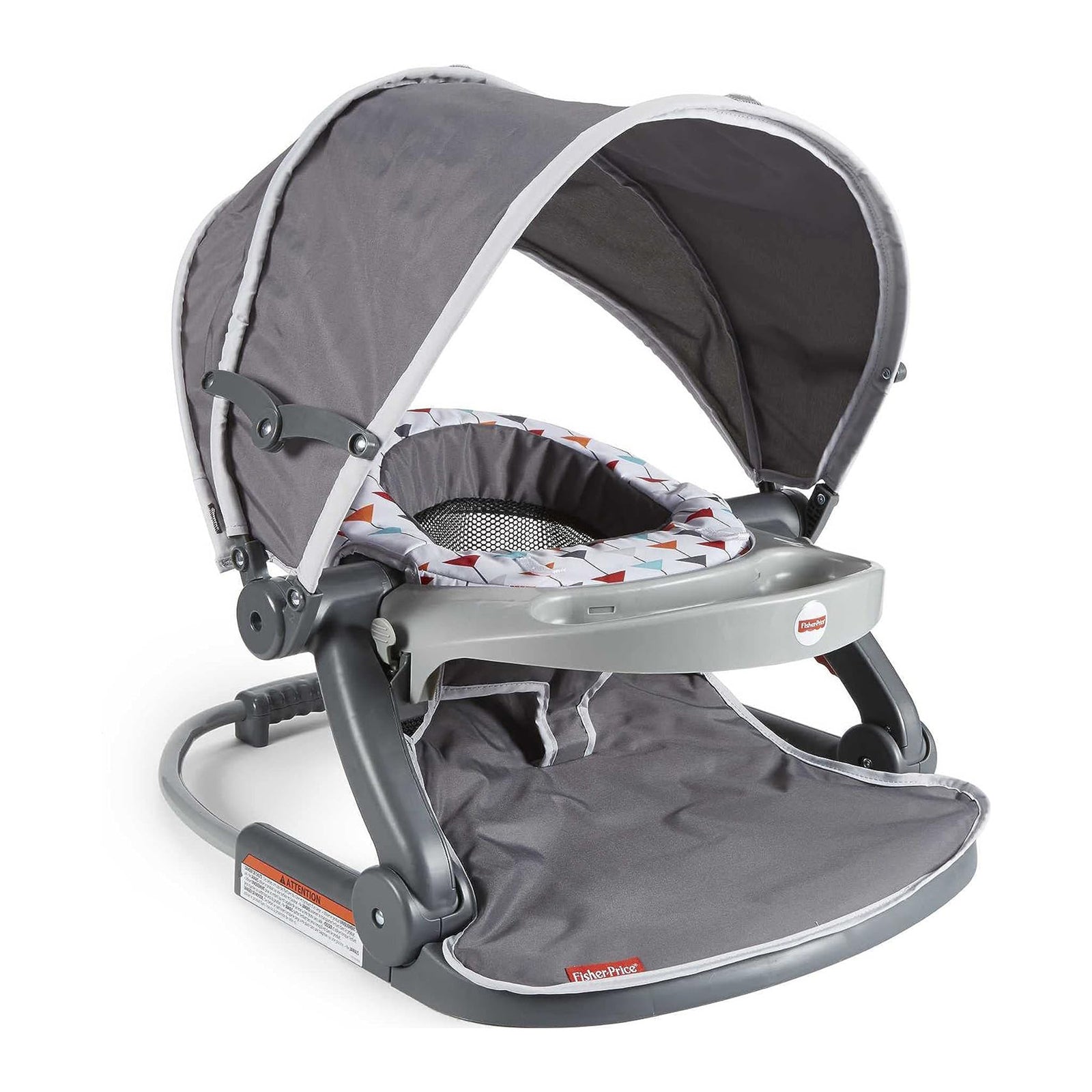 Fisher-Price Foldable Baby Travel Chair On The Go Sit Me Up Floor Seat w/Canopy - VMInnovations