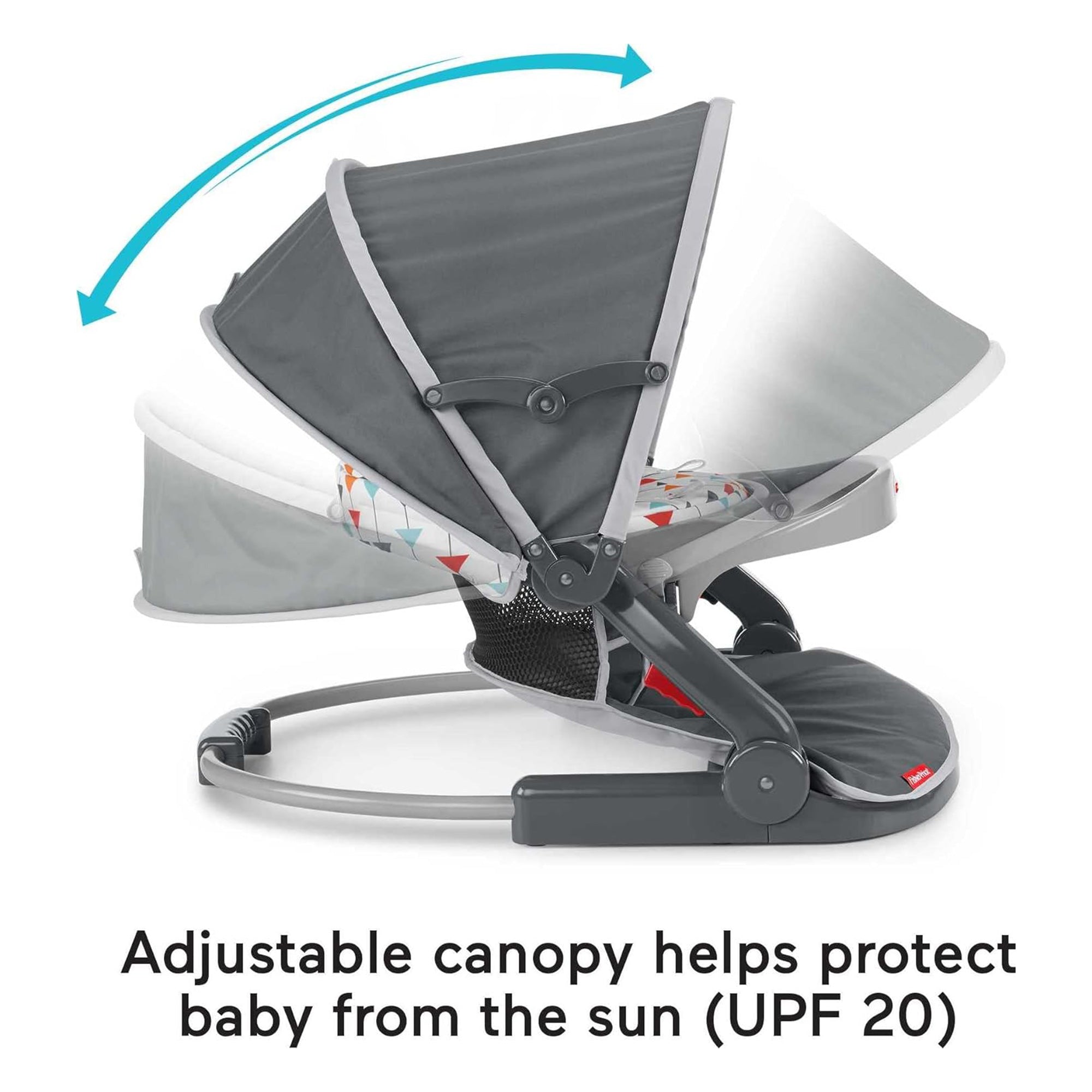 Fisher-Price Foldable Baby Travel Chair On The Go Sit Me Up Floor Seat w/Canopy - VMInnovations