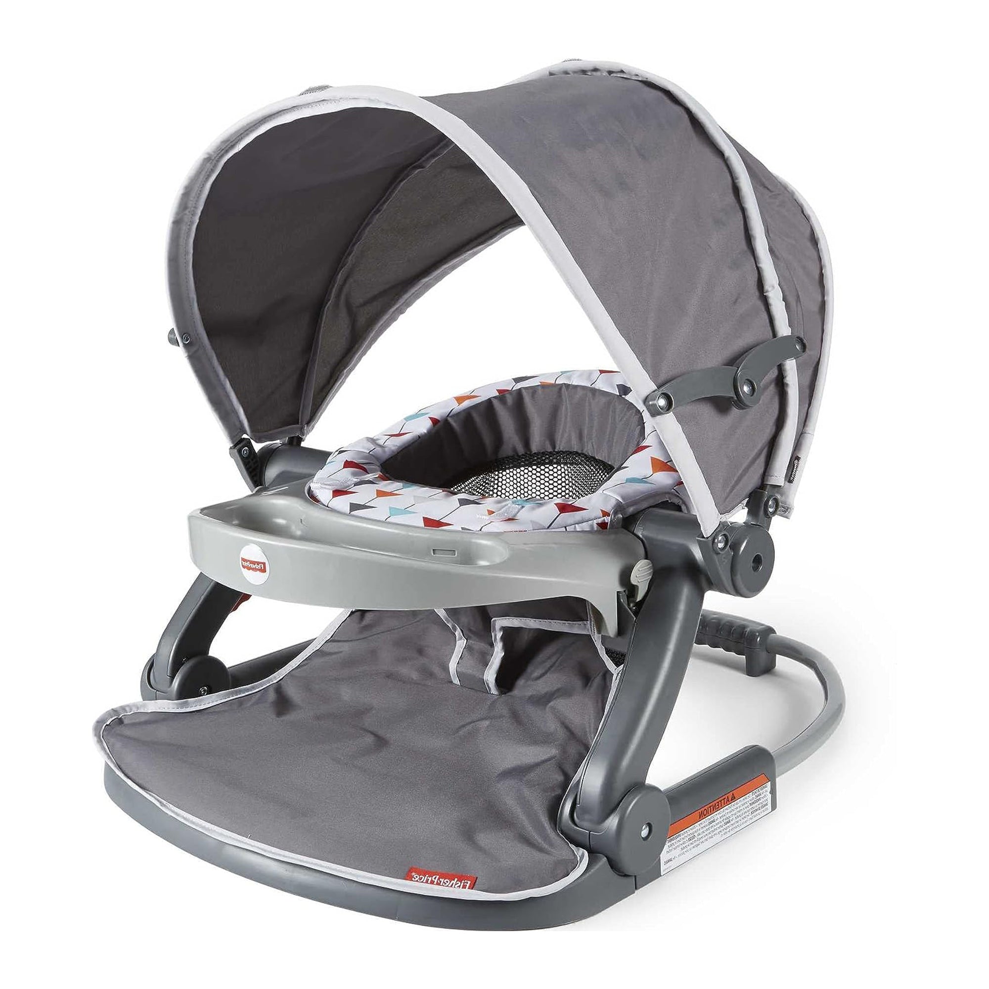 Fisher-Price Foldable Baby Travel Chair On The Go Sit Me Up Floor Seat w/Canopy - VMInnovations