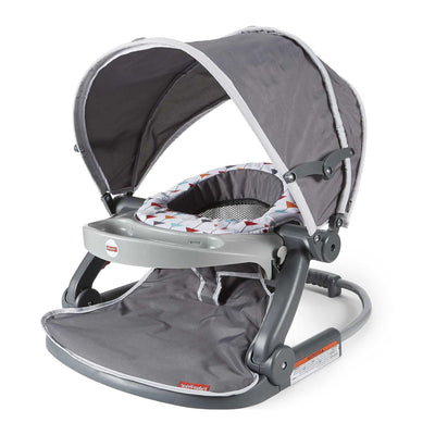 Fisher-Price Foldable Baby Travel Chair On The Go Sit Me Up Floor Seat w/Canopy - VMInnovations