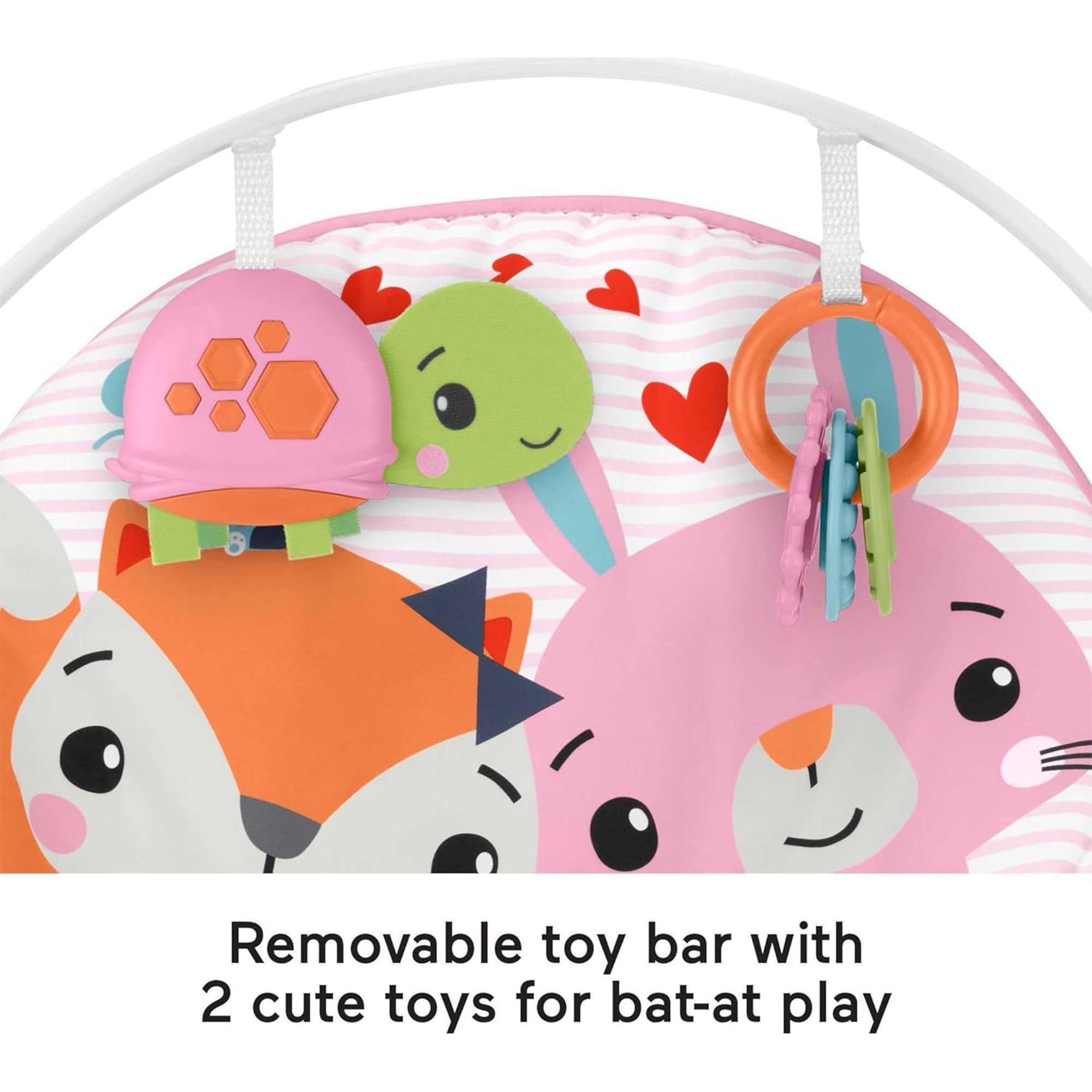 Fisher-Price Infant to Toddler Rocker with Removable Toy Bar, Pink Critters