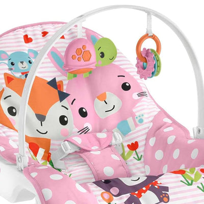 Fisher-Price Infant to Toddler Rocker with Removable Toy Bar, Pink Critters