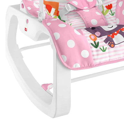 Fisher-Price Infant to Toddler Rocker with Removable Toy Bar, Pink Critters