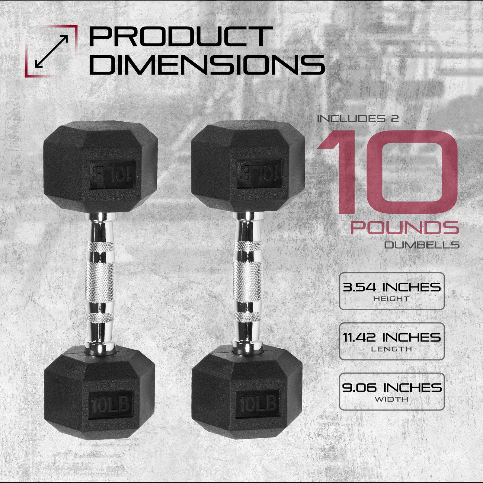 Signature Fitness Hex Dumbbells Strength Training Workout Equipment Set, 10 lbs - VMInnovations