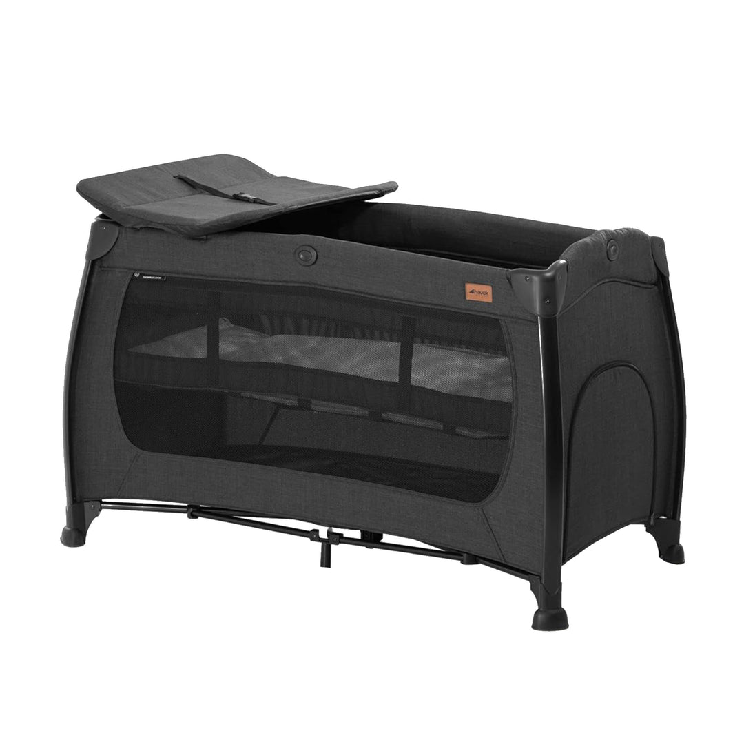 hauck Play N Relax Portable Baby Playard Crib with Travel Bag, Black (Open Box) - VMInnovations
