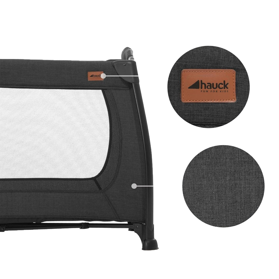 hauck Play N Relax Portable Baby Playard Crib with Travel Bag, Black (Open Box) - VMInnovations