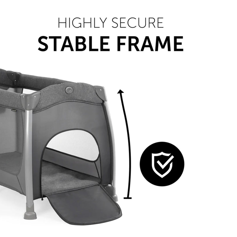 hauck Play N Relax Center Portable Baby Playard Crib with Travel Bag, Charcoal